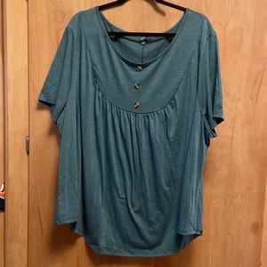 Shein fit plus button detail tee